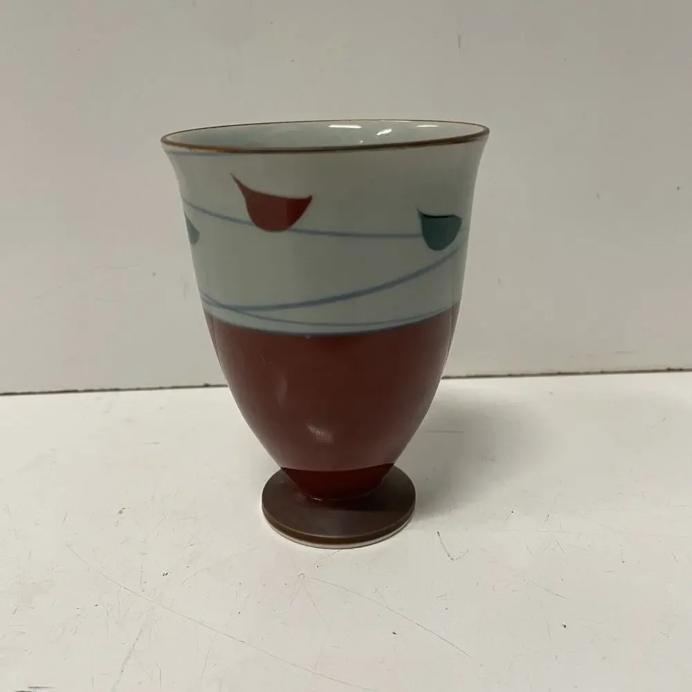 Vintage Japanese Arita Ware Tea Cup Hand Painted Sake RARE Abstract